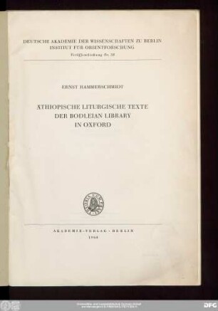 Äthiopische liturgische Texte der Bodleian Library in Oxford