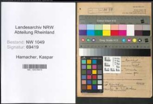 Entnazifizierung Kaspar Hamacher , geb. 01.08.1889 (Postbeamter)