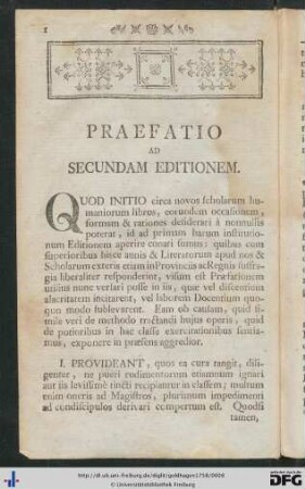 Praefatio Ad Secundam Editionem.