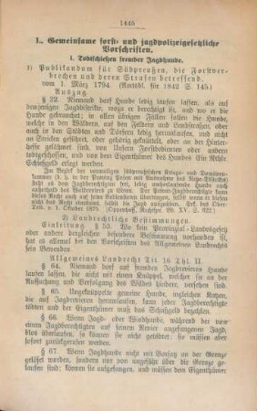 L. Gemeinsame forst- und jagdpolizeigesetzliche Vorschriften