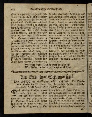 224-235, Am Sonntage Septuagesimae