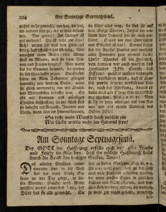 224-235, Am Sonntage Septuagesimae