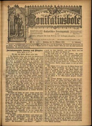 Erste Ausgabe vom Sonntag, den 22. Oktober 1899.