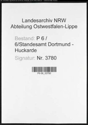 Namensverzeichnis Dortmund - Huckarde, Todesfälle