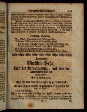 259-273, Zwantzigste Christen-Lehr, [...]