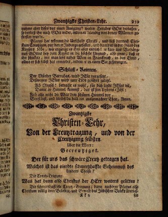 259-273, Zwantzigste Christen-Lehr, [...]