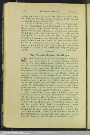 Zur Photographischen Kunstfrage