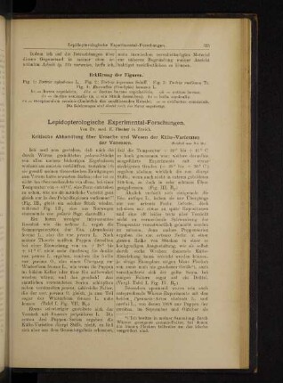 Lepidopterologische Experimental-Forschungen.