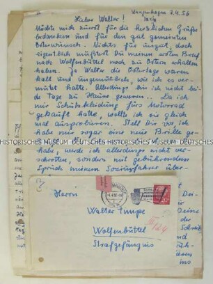 Serie von 22 Briefen seines besten Freundes an den Journalisten Walter Timpe während seiner Haft in der JVA Wolfenbüttel