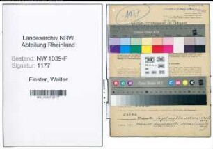 Entnazifizierung Walter Finster , geb. 22.11.1889 (Lagerist)