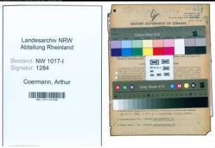 Entnazifizierung Arthur Coermann , geb. 02.04.1880 (Staedtischer Baurat)