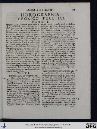 Horographia Theoretico-Practica.
