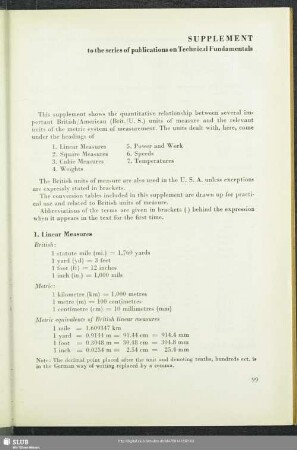 Supplement to the series of publications on Technical Fundamentals