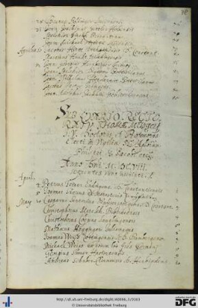 [fol. 78] Rektorat Thomas Metzger 1608