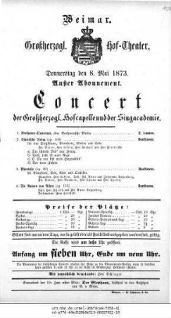 Concert der Großherzogl. Hofcapelle und der Singacademie