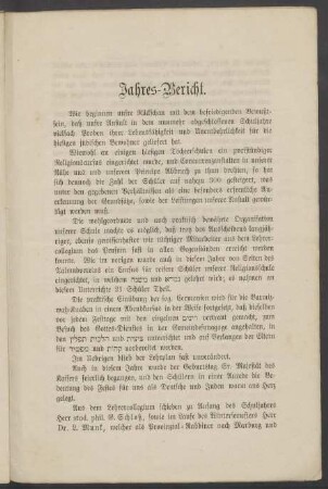 Jahres-Bericht