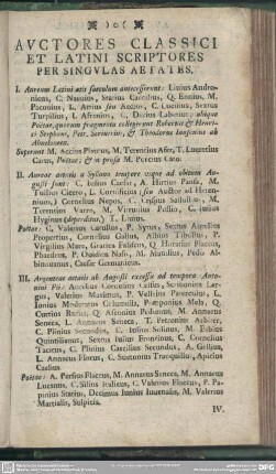 Auctores Classici Et Latini Scriptores Per Singulas Aetates