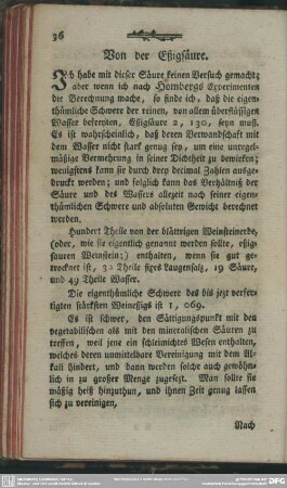 Von der Eßigsäure