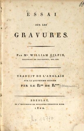 Essai Sur Les Gravures