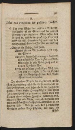 II. Ueber das Studium der positiven Rechte