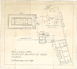 Thiersch, August ; Ägina (Griechenland); Ausgrabungen - Das Heiligtum der Aphaia (Lageplan m. Grundrisse)