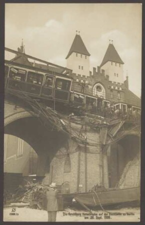 Ansichtskarte Hochbahn-Zugunglück am Gleisdreieck 1908