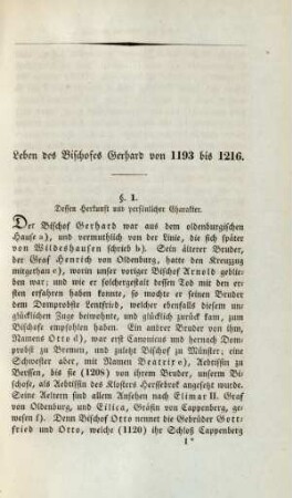 Leben des Bischofes Gerhard von 1193 bis 1216