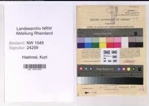 Entnazifizierung Kurt Haehnel , geb. 11.10.1903 (Ingenieur)