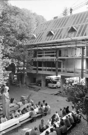 Freiburg: Münsterbauhütte; Richtfest für den Lagerbau der Münsterbauhütte