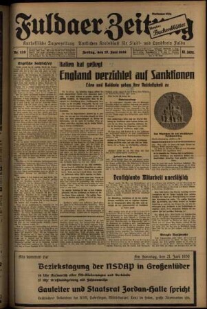 Ausgabe vom Freitag, den 19. Juni 1936.