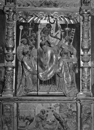 Kapellen-Altar, Sockelgeschoss, Mitte: Gregorsmesse