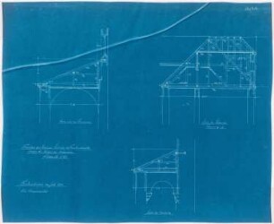 Paulus-Kirche und Pfarrhaus, Friedenshütte: Details der Dächer der Anbauten 1:50