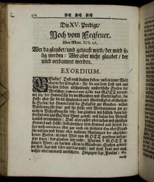 Die XV. Predig/ Noch vom Fegfeuer. Uber Marc. XVI. 16.