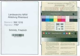 Entnazifizierung Friedrich Schmitz , geb. 19.04.1900 ()
