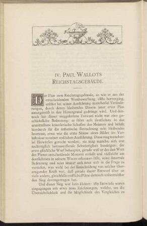 IV. Paul Wallots Reichstagsgebäude.