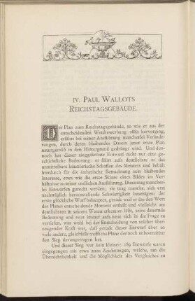 IV. Paul Wallots Reichstagsgebäude.