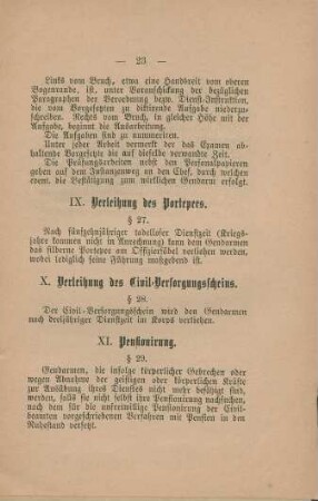 XI. Pensionirung