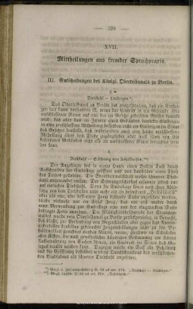 XVII. Mittheilungen aus fremder Spruchpraxis