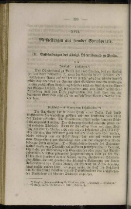 XVII. Mittheilungen aus fremder Spruchpraxis