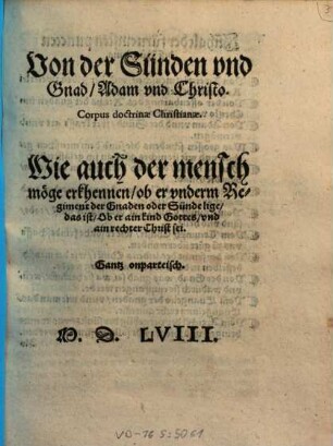 Von der Sünden und Gnad, Adam und Christo