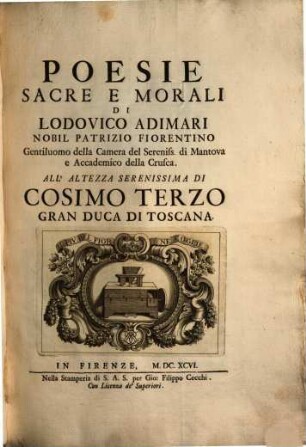 Poesie sacre e morali, 1. - 5 Bl., 112 S.