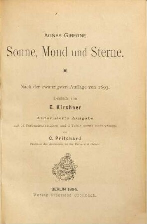 Sonne, Mond und Sterne