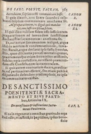 De Sanctissimo Poenitentiae Sacramento Et Eius Partibus, Articuius IX.