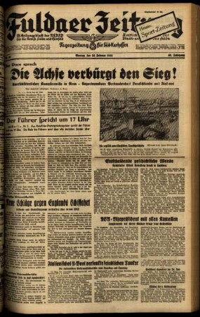 Ausgabe vom Montag, den 24. Februar 1941.