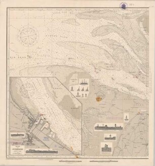 75 Nordsee; Elbe-Mündung. West-Blatt. Reede von Cuxhaven