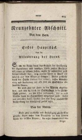 Neunzehnter Abschnitt. Von dem Harn.