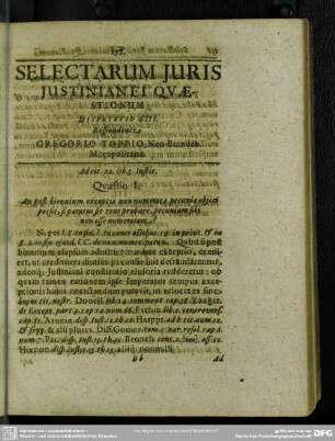Disputatio XIII. Respondente Gregorio Toppio