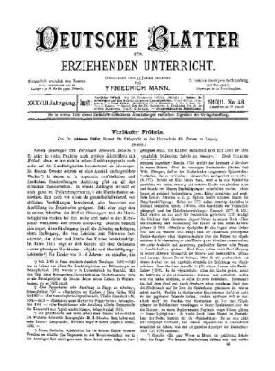 Vorläufer Fröbels : (Schluß)