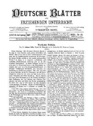 Vorläufer Fröbels : (Schluß)