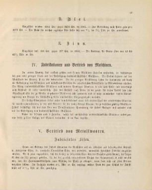 V. Vertrieb von Metallwaaren.